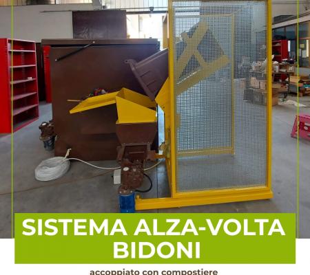 Sistema alza-volta bidoni + compostiere ecopans